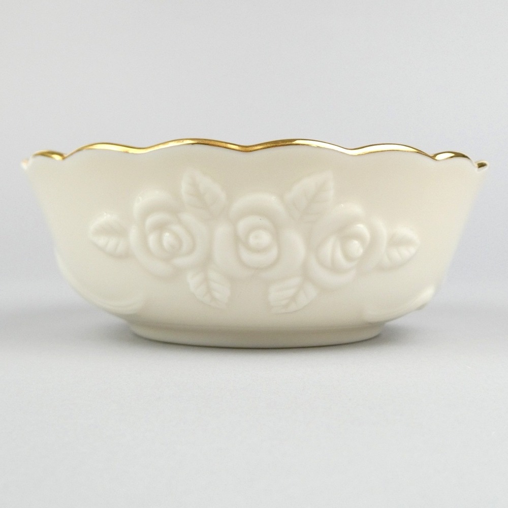 Lenox Ivory 24K‎ Gold Trim Rose Floral Small Bowl